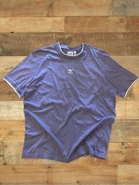 Adidas Originals Purple Trefoil T-Shirt | Minimal Streetwear Tee Size L